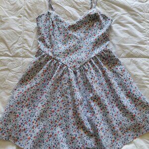 Francesca's Blue Floral Mini Dress Size Medium